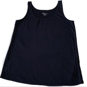 Shimmer Black Ribbed Tank | Size 14/16